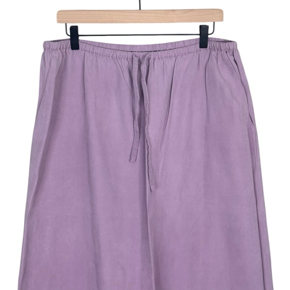 Country Shop Vintage Maxi Skirt Womens 16 Silk Drawstring Pull On Long Modest - Picture 2 of 7